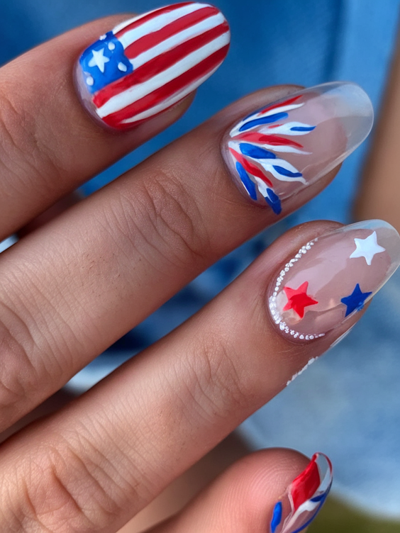 Patriotic Nails Design Ideas 2025: Red, White & Blue Trends for Summer Glamour