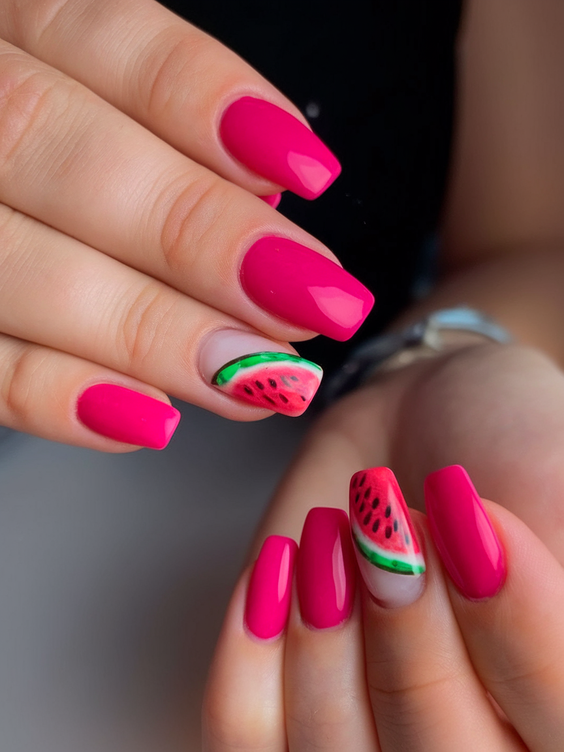 Fresh Watermelon Nails Ideas 2025 That Make Every Summer Outfit Pop with Color and Personality
