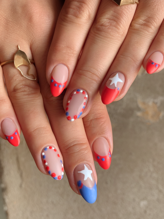 July Nails Ideas 2025: Red, White, and Blue Designs for Summer Inspiration