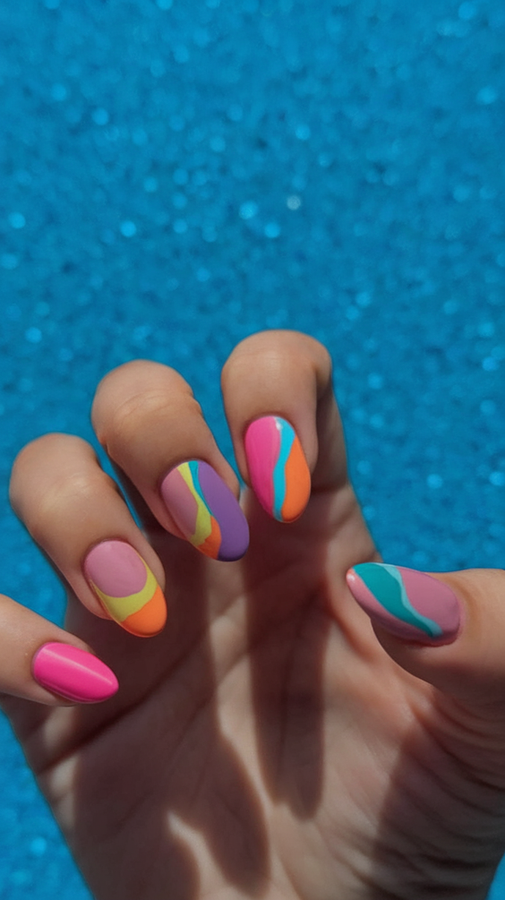 Bright Summer Nail Inspo 2025 with Bold Neon Colors and Pastel Florals for All Nail Shapes