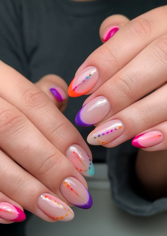 Summer Almonds Nails Ideas 2025 for Colorful Beach Vacation Looks with Classy Simple Designs