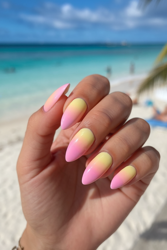 Bright Ombre Summer Nails Ideas 2025: Hot Pink, Pastel & Neon Colors for Holidays, Brunettes, and Gel Looks
