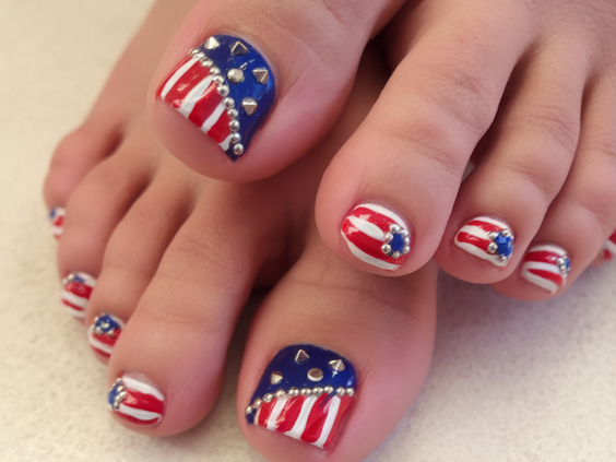 July Toe Nails Ideas 2025: Patriotic, Neon, and Simple Fourth Designs for Summer Pedicures