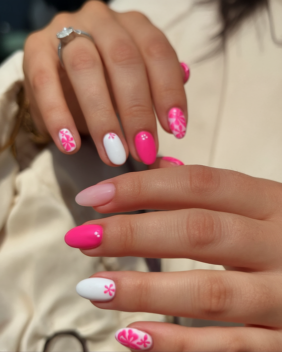 Fresh Summer Acrylic Nail Ideas 2025 with Bright Colors, Floral Accents, and Modern Art Vibes