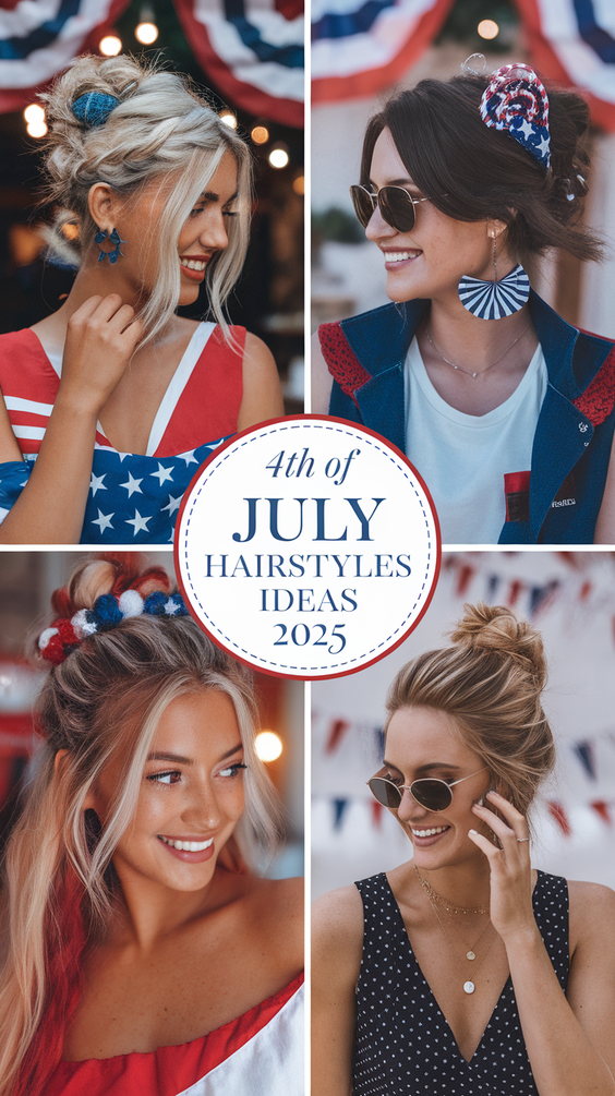 Festive 4th of July Hairstyles Ideas 2025 to Shine at Barbecues, Parades, and Fireworks Shows