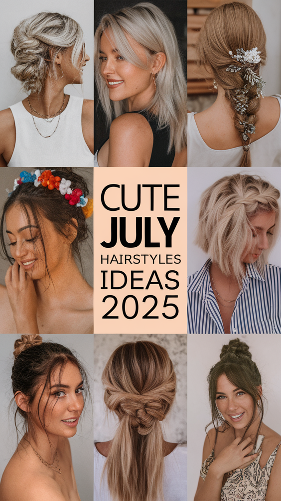 July Hairstyles Ideas 2025: Effortless Braids, Buns, and Creative Looks for Summer Inspiration