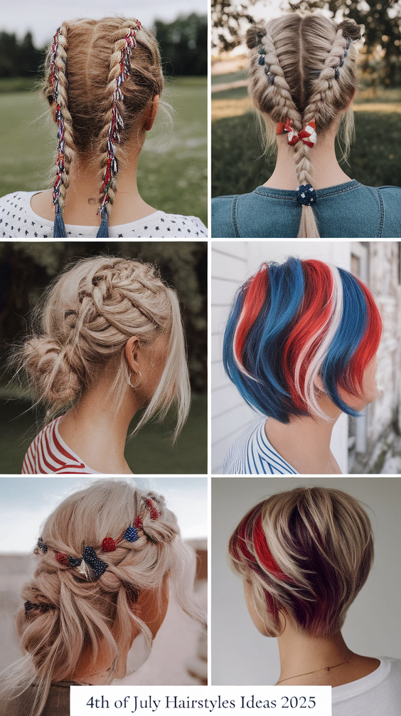Festive 4th of July Hairstyles Ideas 2025 to Shine at Barbecues, Parades, and Fireworks Shows