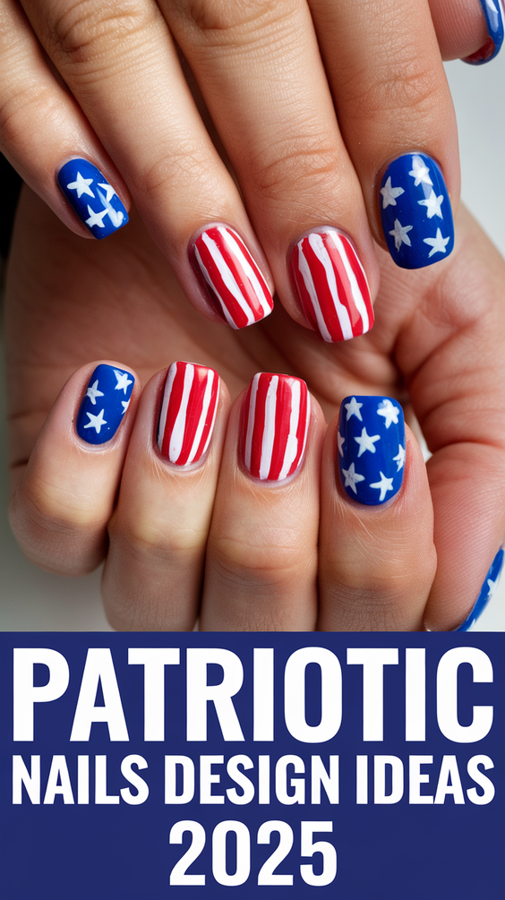 Patriotic Nails Design Ideas 2025: Red, White & Blue Trends for Summer Glamour