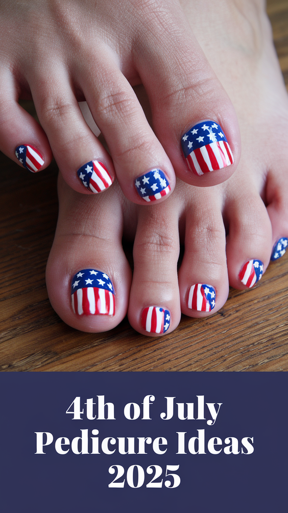 4th of July Pedicure Ideas 2025: Patriotic Designs for Your Summer Toes