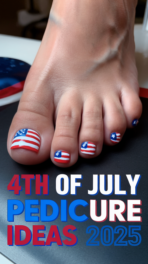4th of July Pedicure Ideas 2025: Patriotic Designs for Your Summer Toes