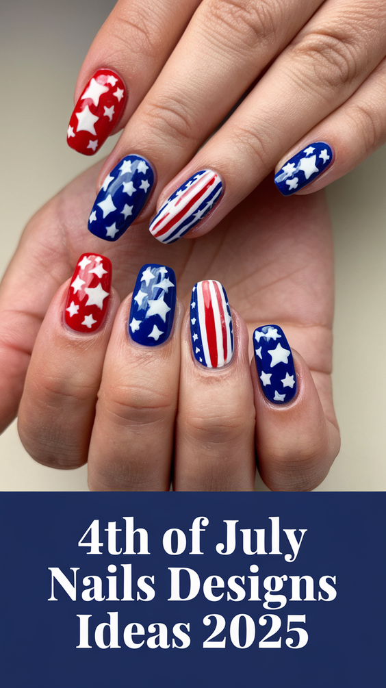 Fourth of July Nails Designs Ideas 2025: Creative Patriotic Nail Art for Summer Parties and Fireworks