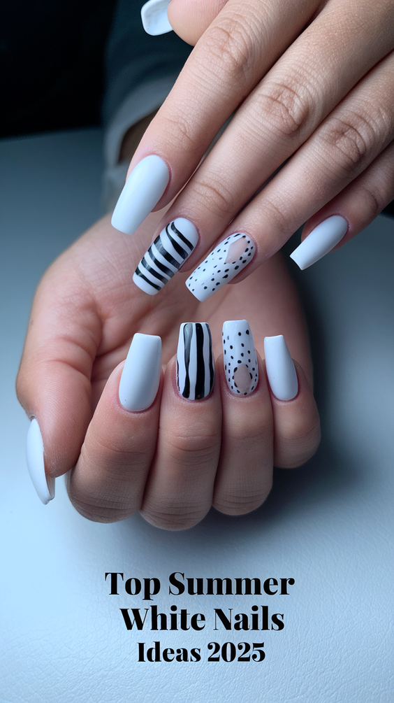 Summer White Nails Ideas 2025: Elegant Square and Almond Styles for Every Skin Tone