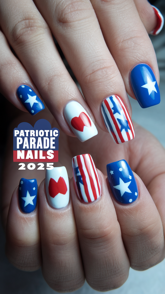 Celebrate with Sparkling Ombre Fourth of July Nails Ideas 2025 for a Festive Summer Manicure