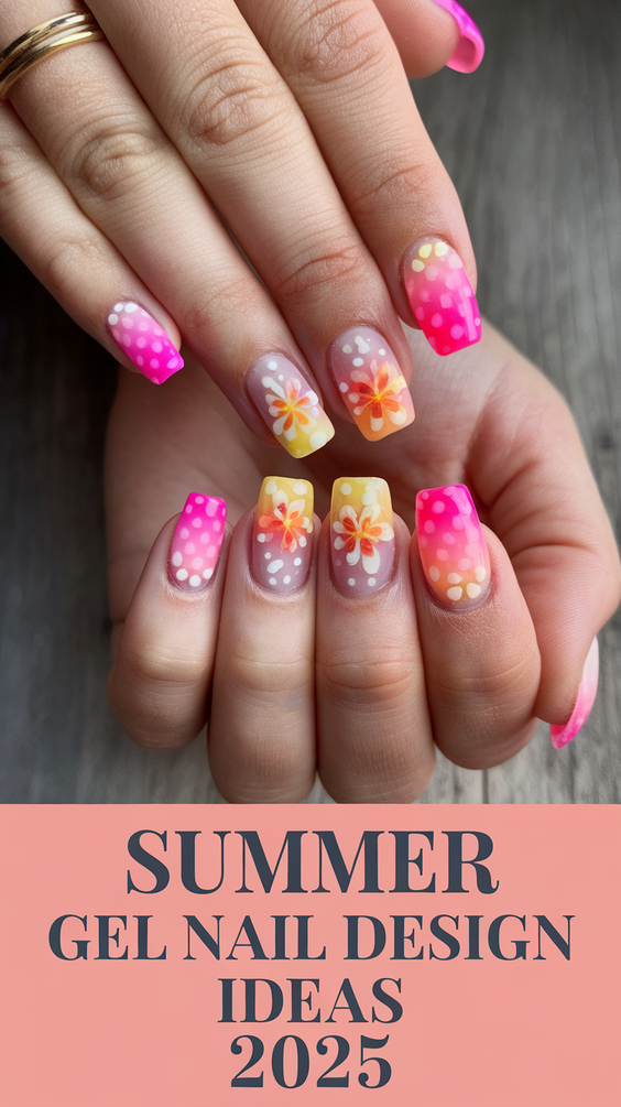 Summer Gel Nail Design Ideas 2025 with Bold Color Combos, Shapes, and Artistic Details