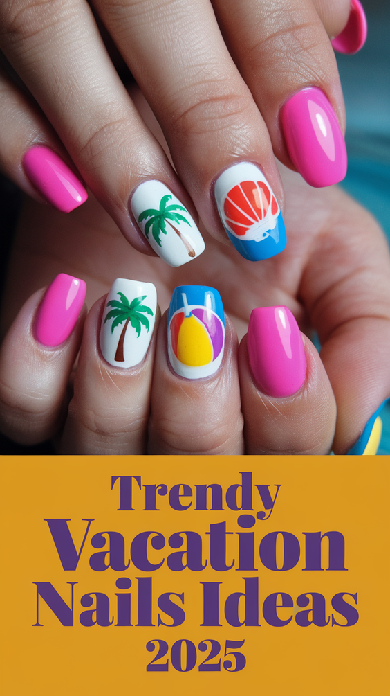 Vacation Nails Ideas 2025: Bright Neon Trends for Poolside Perfection This Summer