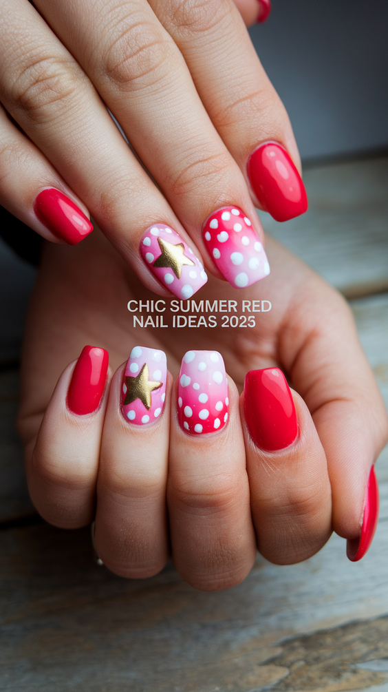 Bold and Glossy Summer Red Nail Ideas 2025 That Match Every Hair Outfit, Top, or Skirt You Wear
