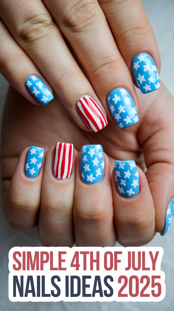 Simple 4th of July Nails Ideas 2025 for Easy Patriotic Manicures Anyone Can Do at Home