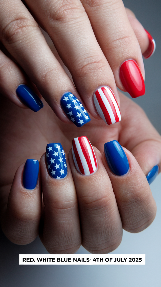 Red White Blue Nails – 4th of July 2025 Inspiration for Patriotic Manicures and Top Outfit Ideas