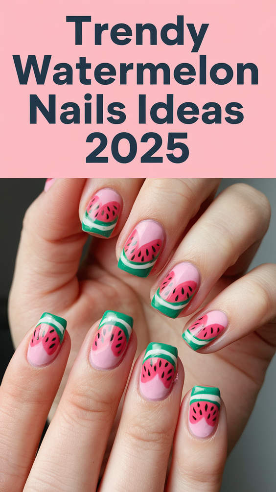 Fresh Watermelon Nails Ideas 2025 That Make Every Summer Outfit Pop with Color and Personality