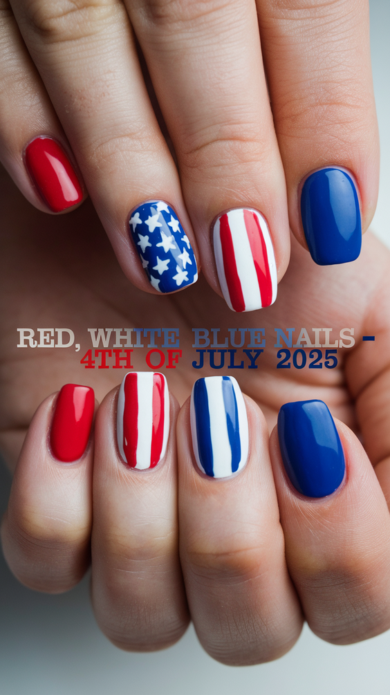 Red White Blue Nails – 4th of July 2025 Inspiration for Patriotic Manicures and Top Outfit Ideas