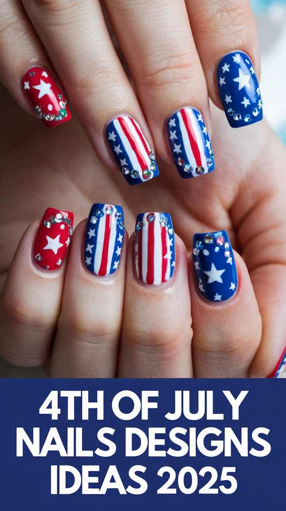 Fourth of July Nails Designs Ideas 2025: Creative Patriotic Nail Art for Summer Parties and Fireworks