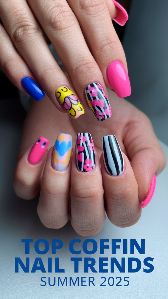 Coffin Summer Nails Ideas 2025: Bright Colors, Neon, and Simple Square Trends for Every Occasion