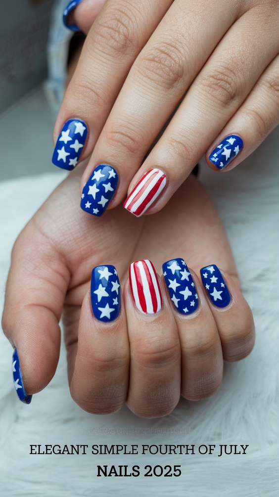 Simple Fourth of July Nails Ideas 2025 for Easy Patriotic Manicures at Home This Independence Day