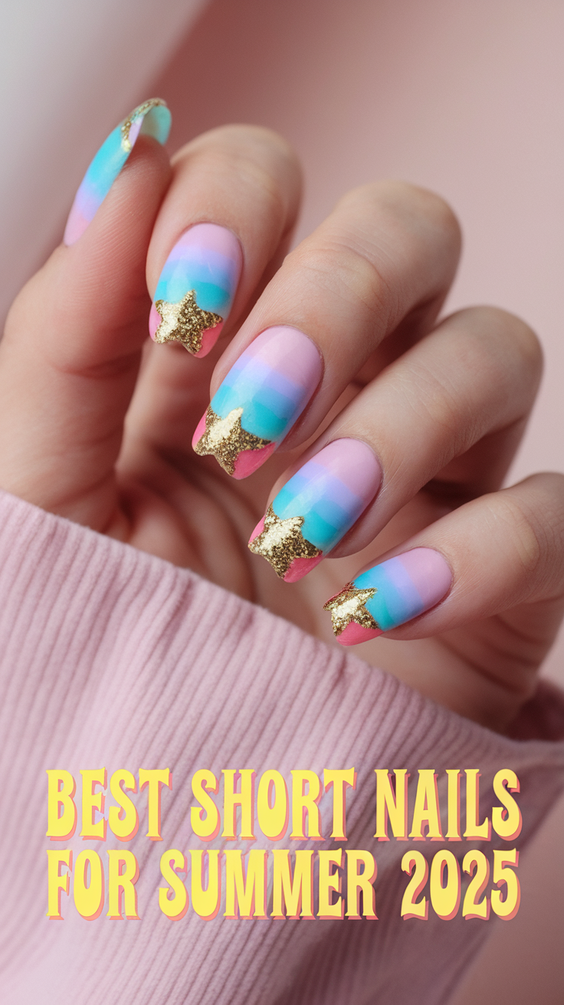 Chic Summer Nails 2025: Short Styles with Glossy Pastels and Easy Polygel Looks