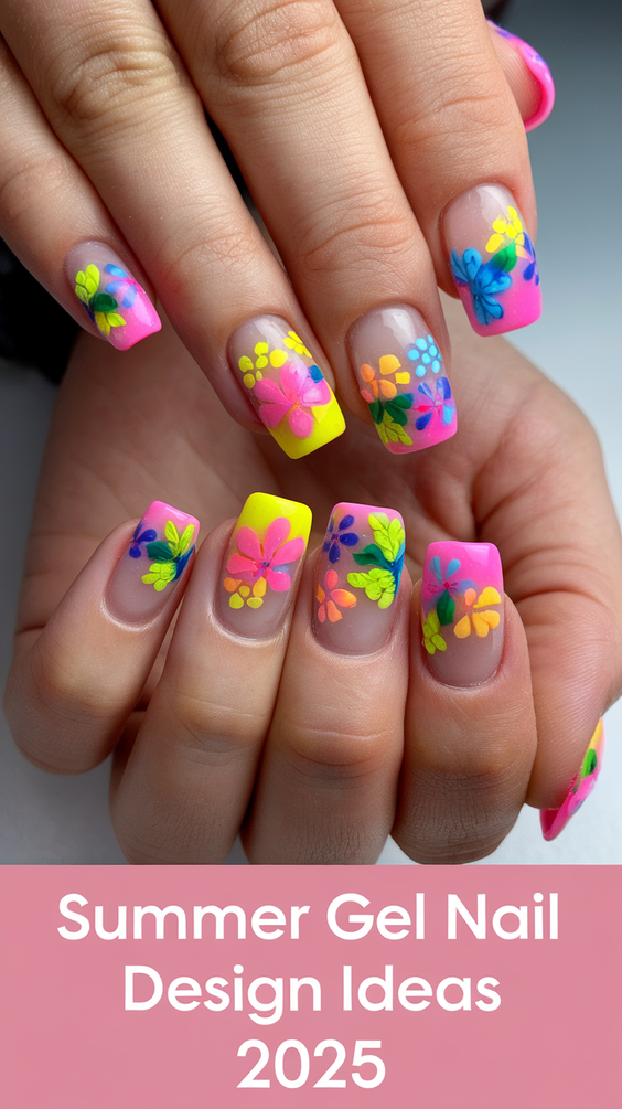 Summer Gel Nail Design Ideas 2025 with Bold Color Combos, Shapes, and Artistic Details