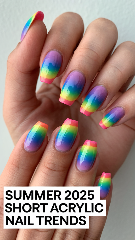 Summer Short Acrylic Nails Ideas 2025: Bright Colors, Neon Art, and Trendy Simple Designs for Hot Weather