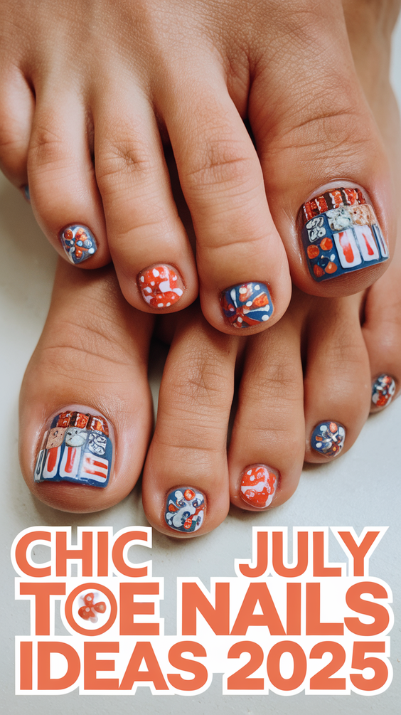 July Toe Nails Ideas 2025: Patriotic, Neon, and Simple Fourth Designs for Summer Pedicures