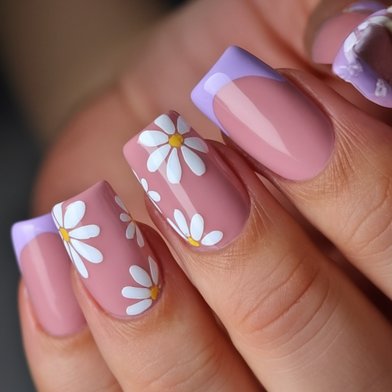 Chic Blue Swirl Nails for Your First Day of School Style 2025