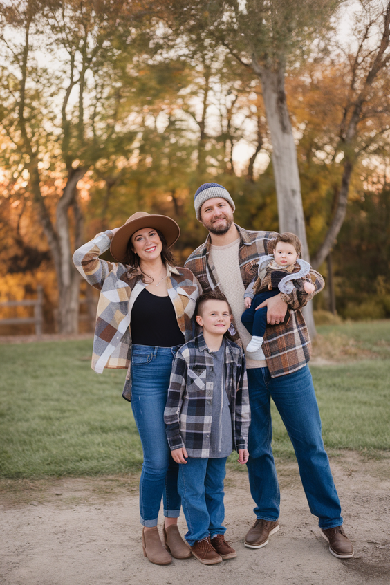 Cute Fall Family Pictures Outfits Ideas 2025: Stylish Outdoor Photoshoot Inspiration