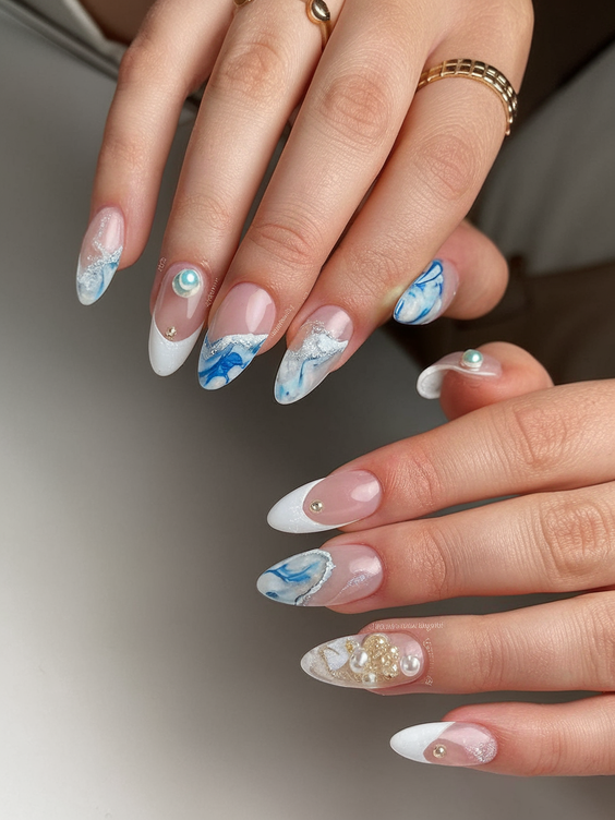 Ocean Vibe Nails Ideas 2025: Fresh Designs for a Simple, Chic, and Blue-Inspired Summer Manicure