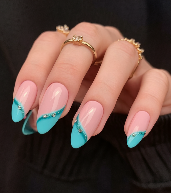 Bold End of Summer Nails Ideas 2025 with Almond French, Acrylic Pink, and Vibrant Gel Colors