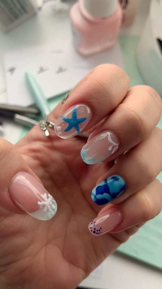 Ocean Vibe Nails Ideas 2025: Fresh Designs for a Simple, Chic, and Blue-Inspired Summer Manicure