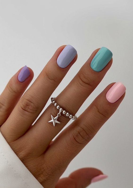 Chic Blue Swirl Nails for Your First Day of School Style 2025