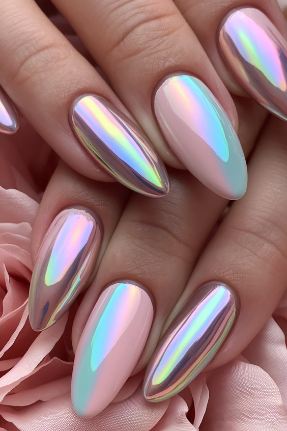 Cotton Candy Chrome Nails: The Prettiest Pink, Blue, and White Designs for Almond and Square Nails 2025