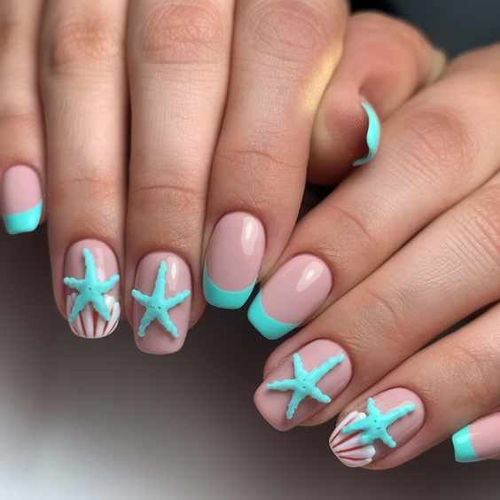 Ocean Vibe Nails Ideas 2025: Fresh Designs for a Simple, Chic, and Blue-Inspired Summer Manicure