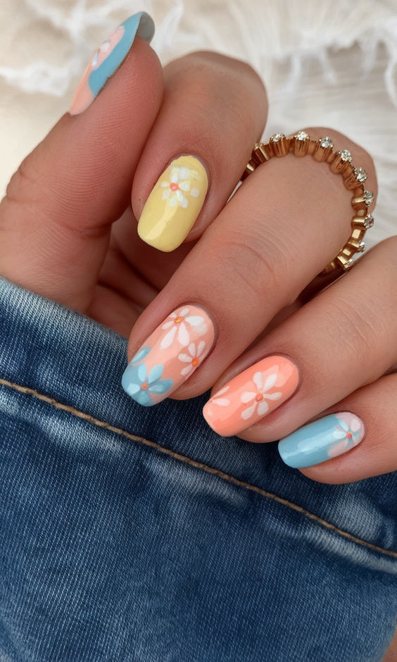 Bold End of Summer Nails Ideas 2025 with Almond French, Acrylic Pink, and Vibrant Gel Colors