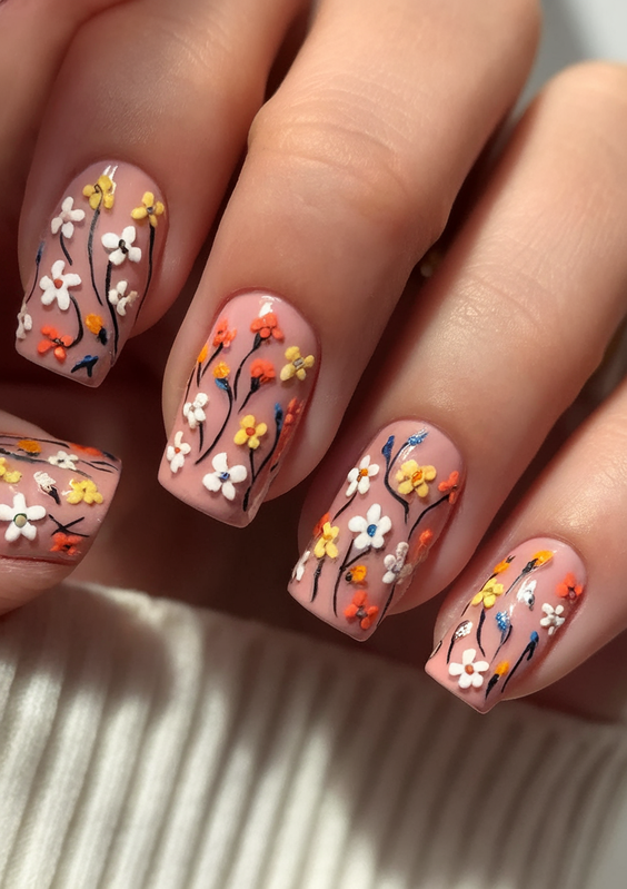 Bold End of Summer Nails Ideas 2025 with Almond French, Acrylic Pink, and Vibrant Gel Colors