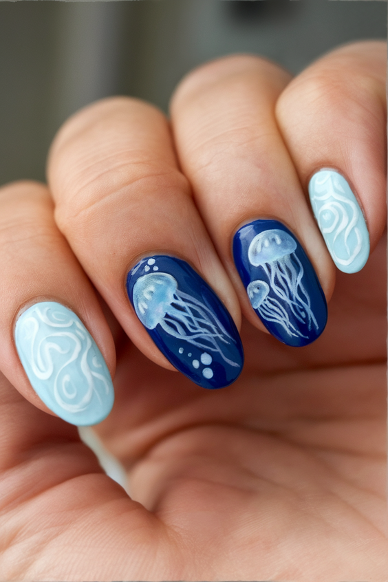 Ocean Vibe Nails Ideas 2025: Fresh Designs for a Simple, Chic, and Blue-Inspired Summer Manicure
