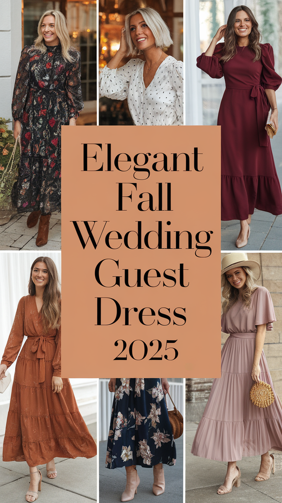 Elegant Fall Wedding Guest Dress Ideas for 2025: Styles for October Outdoor and Formal Events