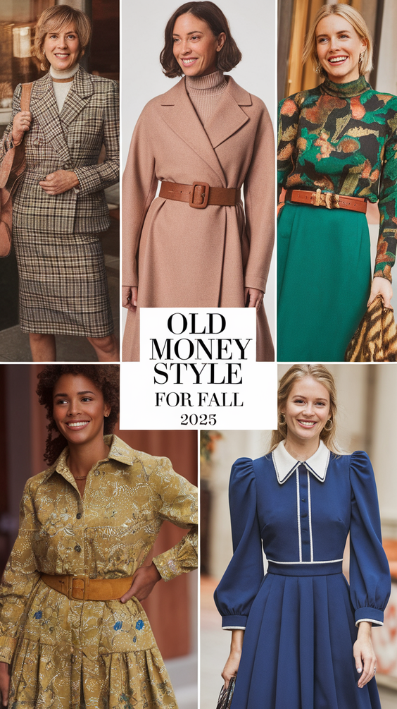 Fall Old Money Outfit Ideas for 2025: Classic Trench, Plaid Trousers, Knit Dresses, and Luxe Boots