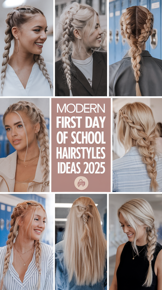 First Day of School Hairstyles Ideas 2025 for Trendy Braids, Bows, and Ponytails to Stand Out