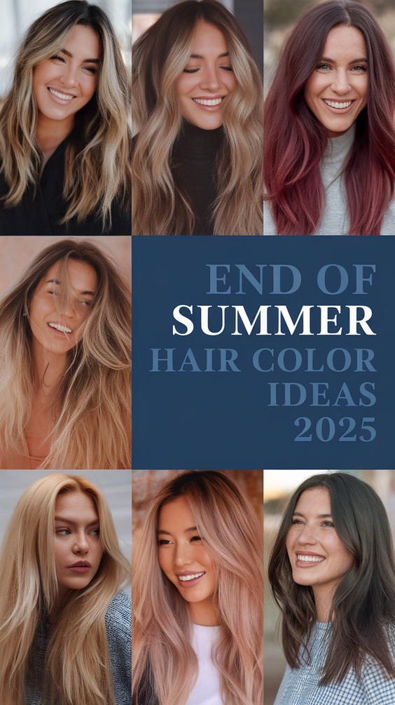 End of Summer Hair Color Ideas 2025 for Brunettes, Blonde, and Burnett