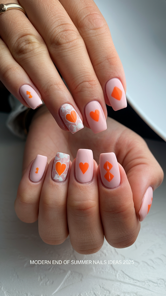 Bold End of Summer Nails Ideas 2025 with Almond French, Acrylic Pink, and Vibrant Gel Colors
