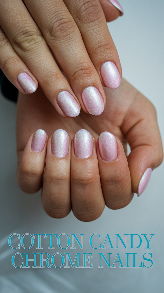 Cotton Candy Chrome Nails: The Prettiest Pink, Blue, and White Designs for Almond and Square Nails 2025
