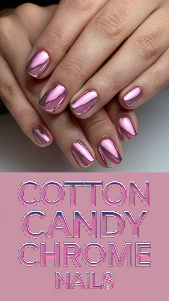 Cotton Candy Chrome Nails: The Prettiest Pink, Blue, and White Designs for Almond and Square Nails 2025