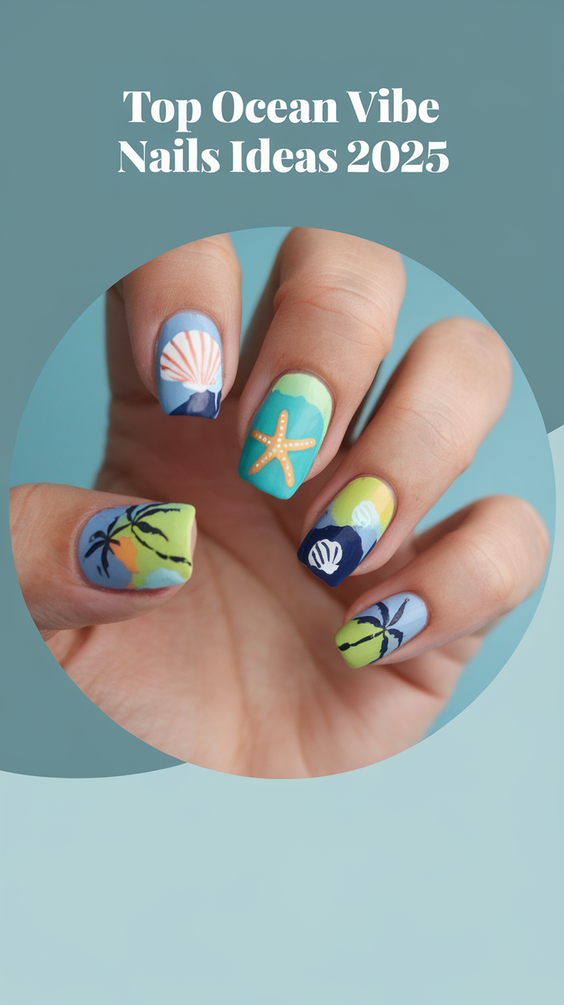 Ocean Vibe Nails Ideas 2025: Fresh Designs for a Simple, Chic, and Blue-Inspired Summer Manicure